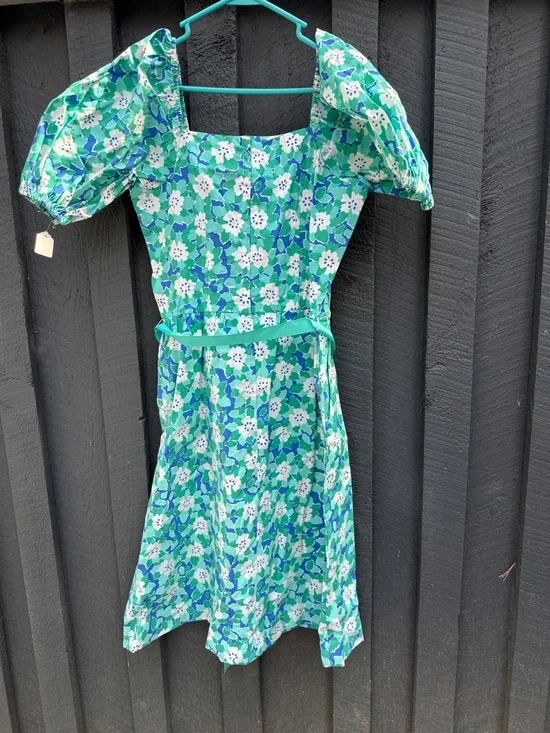 Vintage Lilly Pulitzer style,The Vested Gentress puff sleeve full skirt floral - Picture 6 of 8